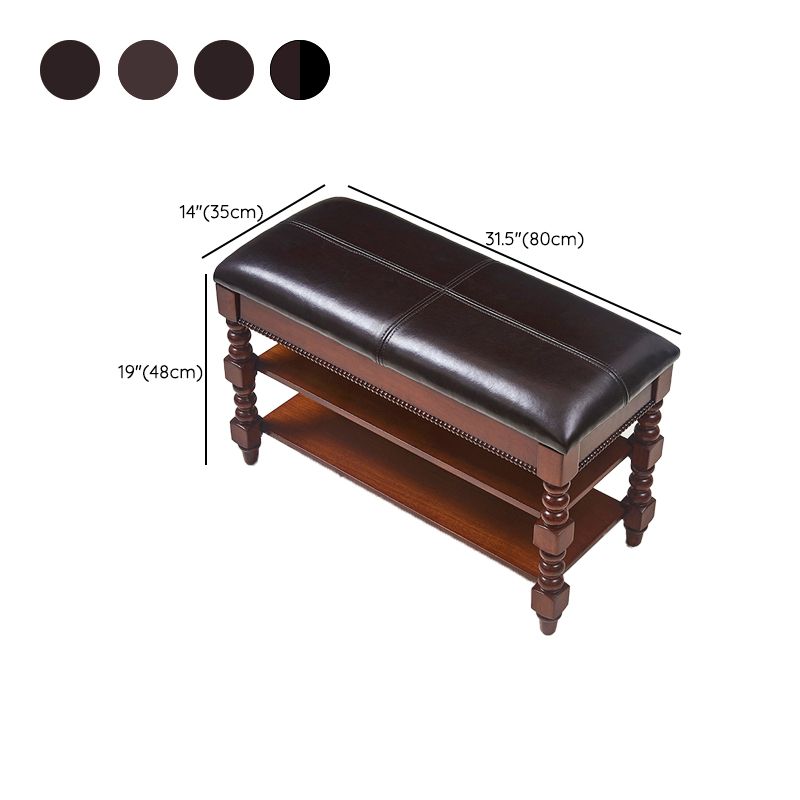 18.9" Wide Traditional Bench Cushioned Entryway and Bedroom Bench