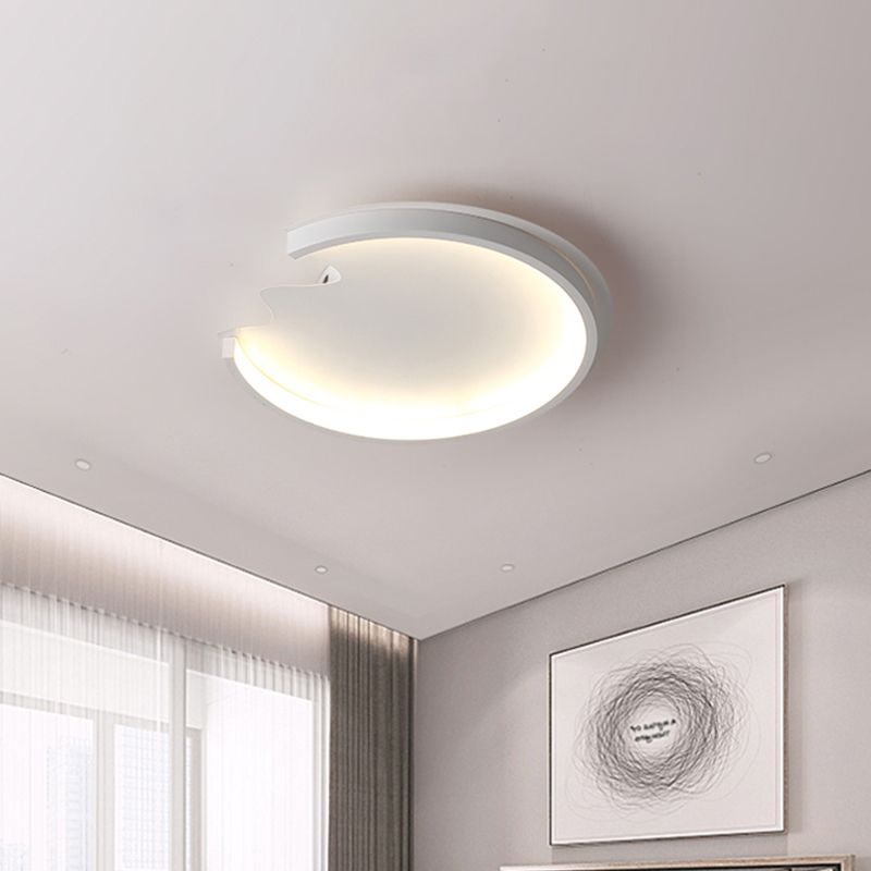 Egg Shell Child Bedroom Ceiling Light Acrylic Modern Style LED Ceiling Mount Light in White