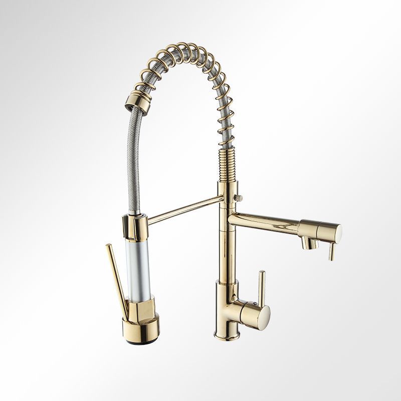 Modern Farmhouse Faucet Spring Spout Double Handles Kitchen Faucet High Arch Water Filler