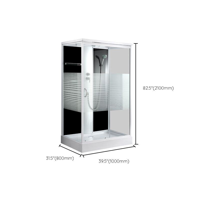 Modern Rectangle Shower Stall Tempered Framed Shower Stall for Bathroom