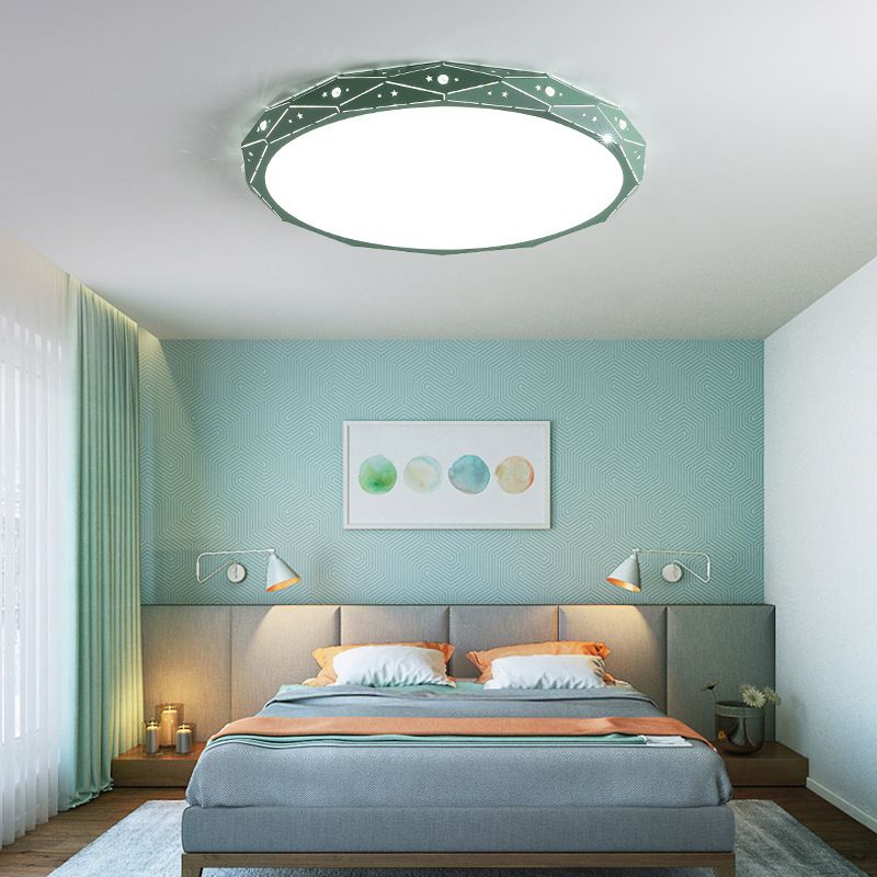 Modern Style Circle Shape Ceiling Light Metal 1 Light Ceiling Light for Dining Room