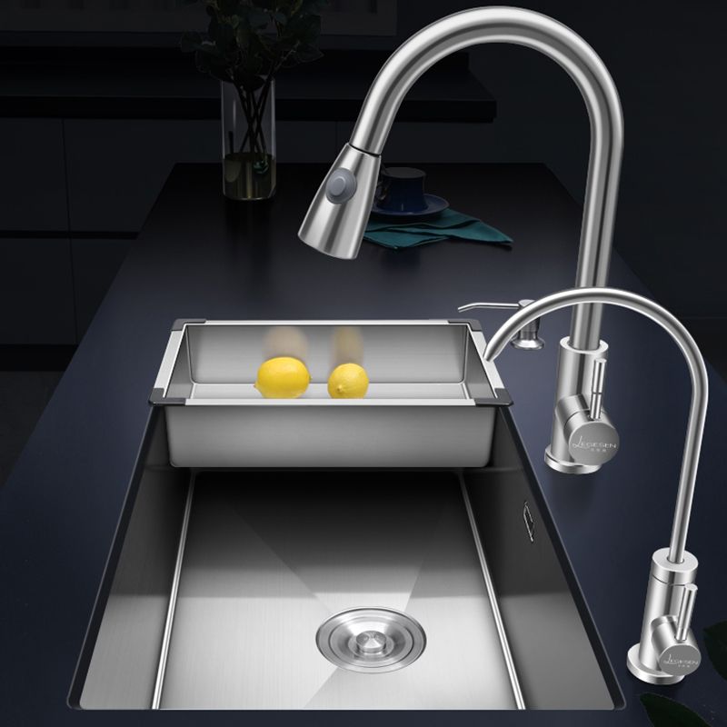 Single Bowl Kitchen Sink Stainless Steel Kitchen Sink with Drain Assembly