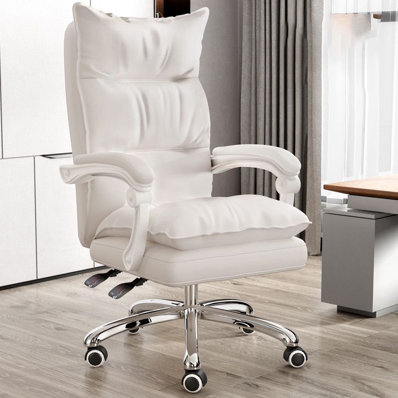 Faux Leather Office Executive Chair Modern Padded Arms Task Chair