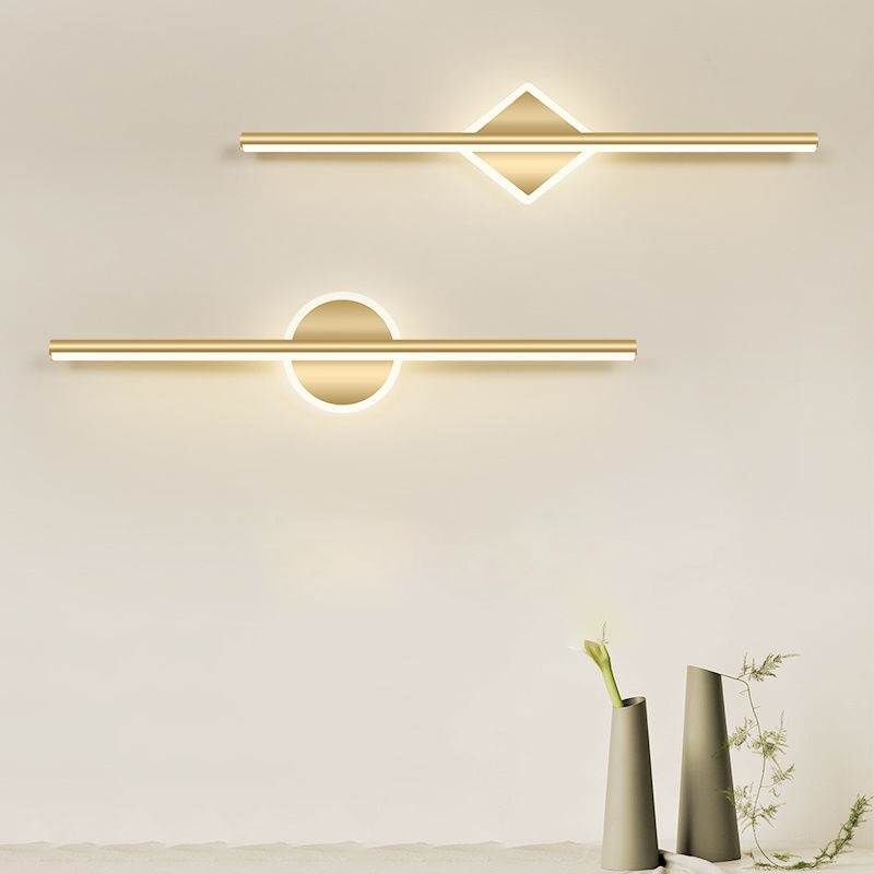 Metal Linear Vanity Lighting Modern 1-Light Vanity Lamp in Gold