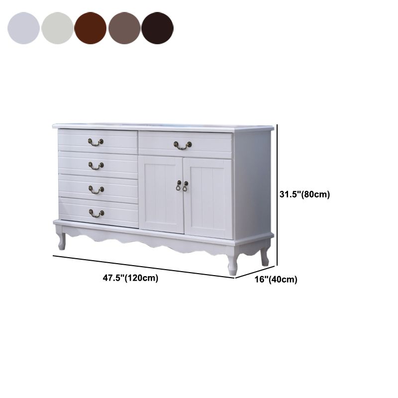 Contemporary Matte Finish Storage Chest Horizontal Solid Wood Combo Dresser