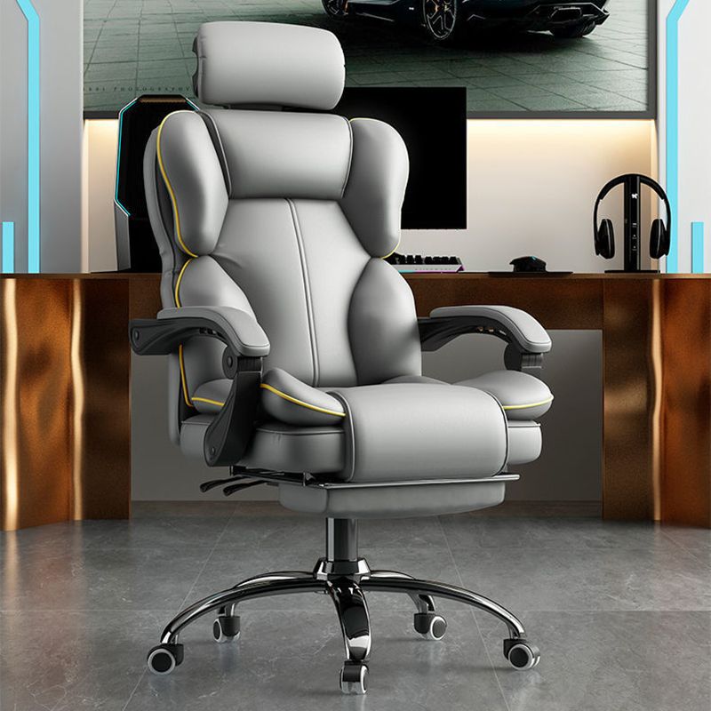 Faux Leather Gaming Chair High Back Modern Home Office Chair with Padded Arms