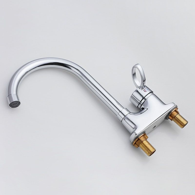 Modern 1-Handle Faucet with Water Dispenser Gooseneck Standard Kitchen Faucet