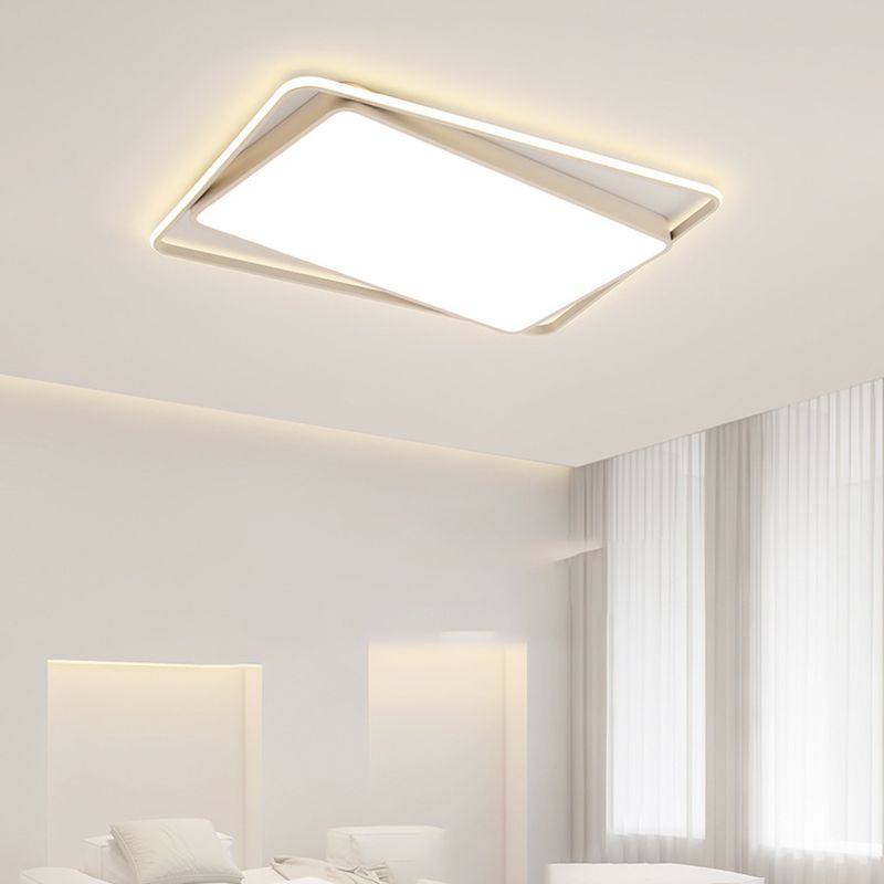 Single Modern White Flush Mount Lighting LED Ceiling Light for Living Room