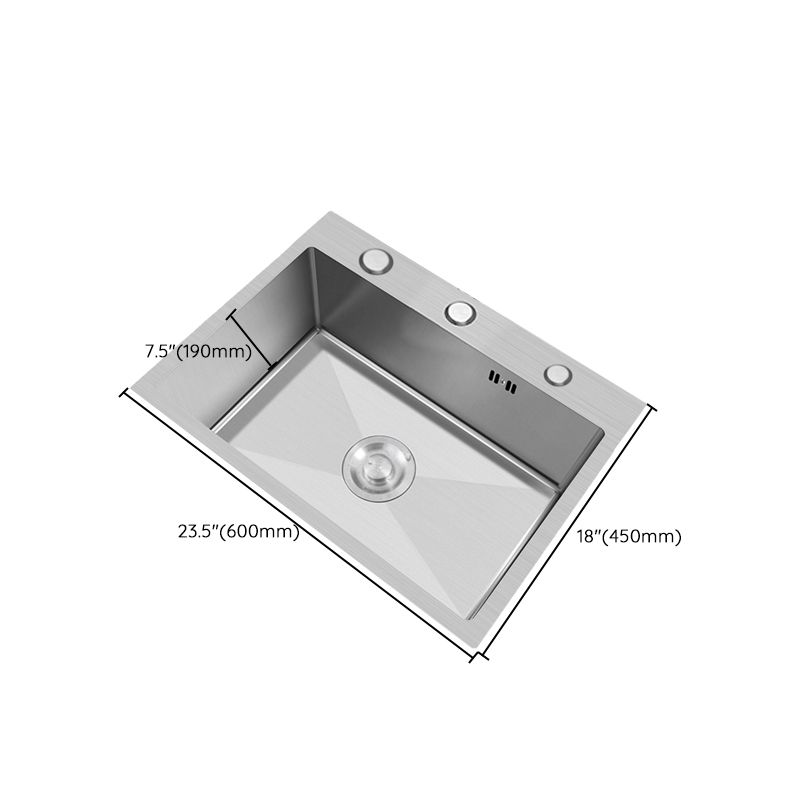 Modern Style Kitchen Sink Overflow Hole Design Drop-In Noise-cancelling Kitchen Sink