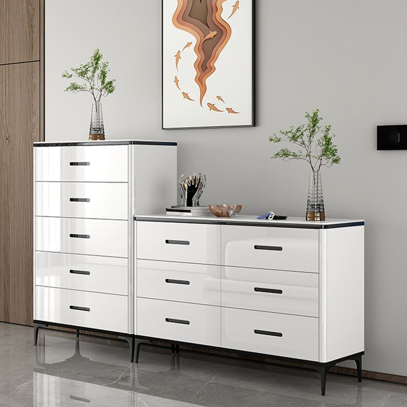 Contemporary Engineer Wood Dresser White Bedroom Storage Chest with Drawer