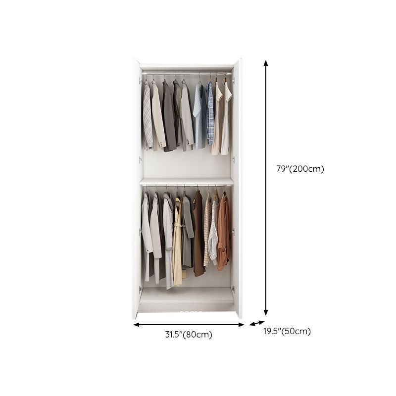 Manufactured Wood Kids Closet Contemporary White Armoire Cabinet