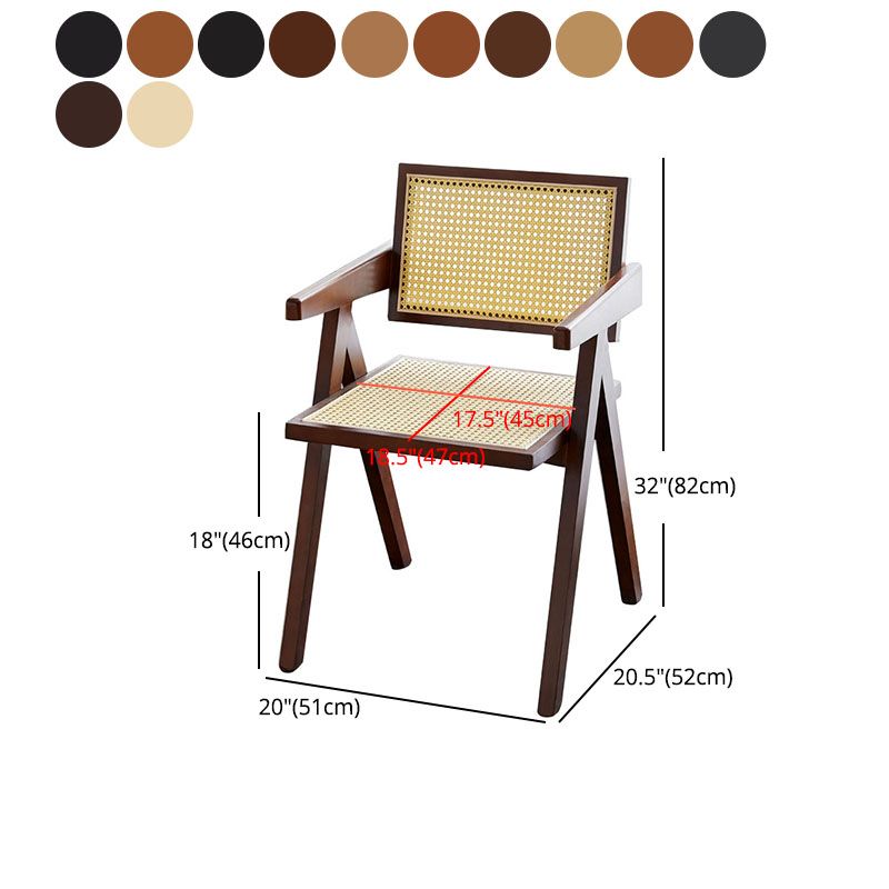 Modern Solid Wood Home Dining Arm Chair Open Back Dining Side Chair