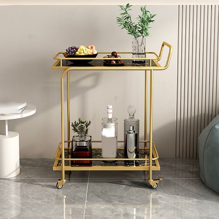 Modern Style Open Storage Kitchen Trolley Rectangular Dining Room Prep Table