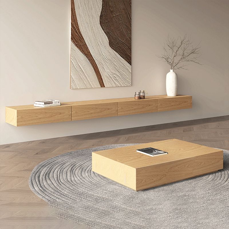 Contemporary Wood TV Media Stand Natural Media Console with Drawers