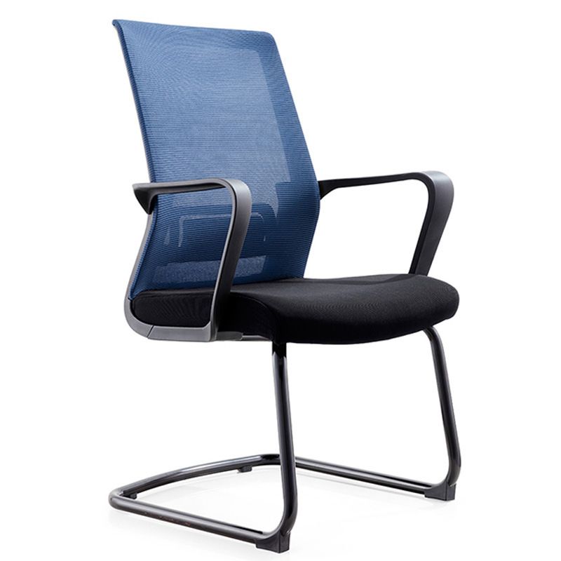 Modern Breathable AirGrid Arm Chair Microfiber Blue Desk Mid-Back Chair