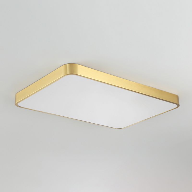 Geometry Shape LED Ceiling Lamp Modern Copper 1 Light Flush Mount for Living Room