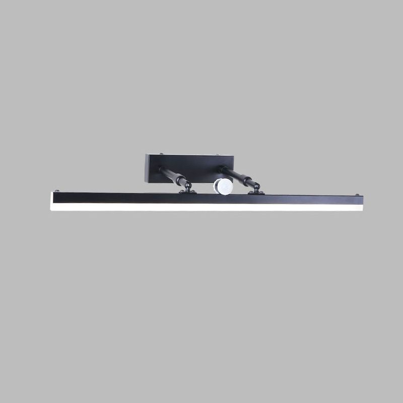 Modern Minimalist Style Linear Wall Mounted Vanity Lights Metal 1 Light Vanity Lighting Ideas with Intelligent Sensor