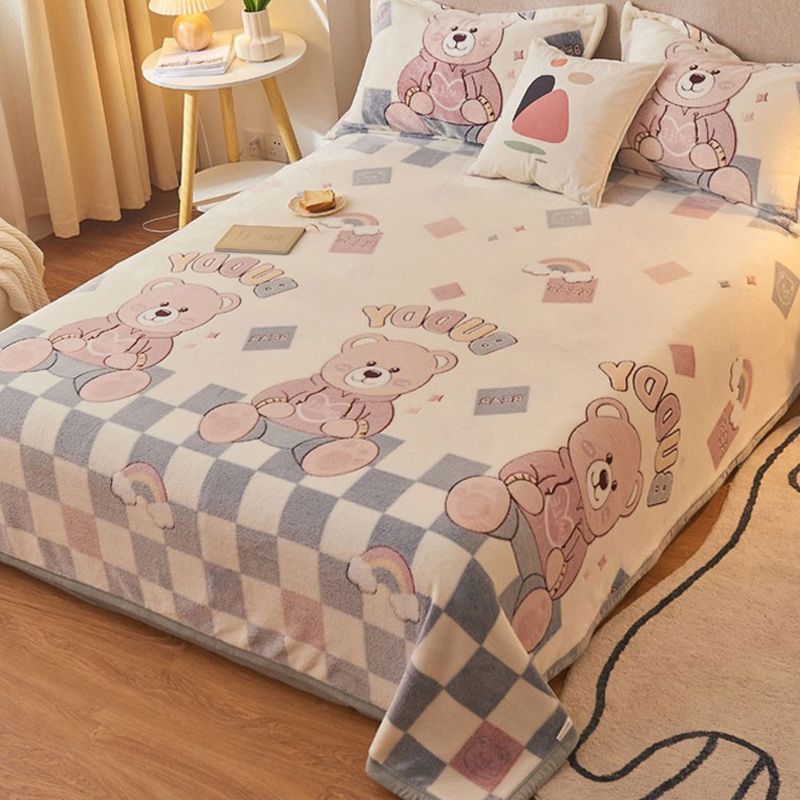 Modern Style Non-Pilling Sheet Cartoon Pattern Ultra-Soft Breathable Sheet