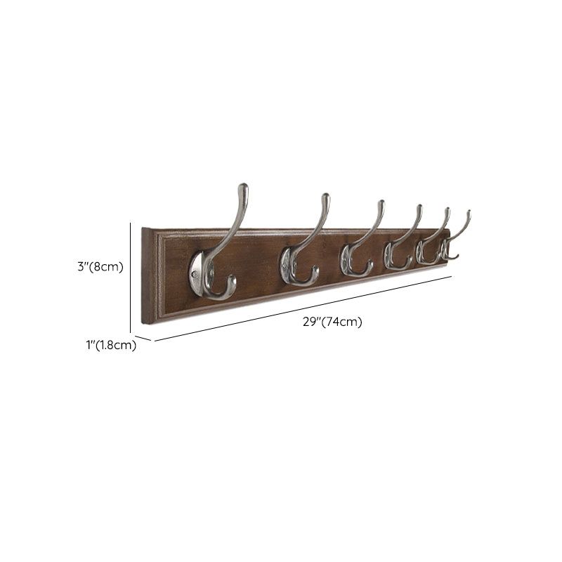 Brown Wooden Coat Hanger Modern Style Minimalist Home Wall Hanging Coat Rack