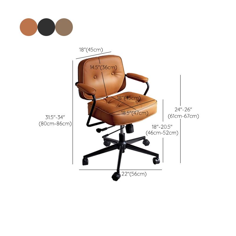 Modern Fixed Arms Conference Chair Leather Task Chair for Office