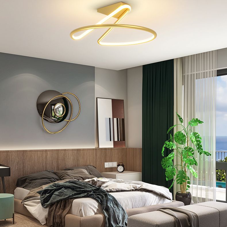 Circle Semi Flush Mount Light Modern simplicity Acrylic Ceiling Mount Light Fixture for Bedroom