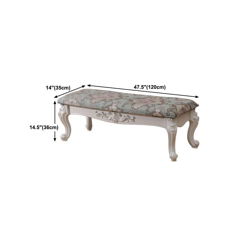 13.8" W Victorian Wood Seating Bench Cushioned Entryway Bench