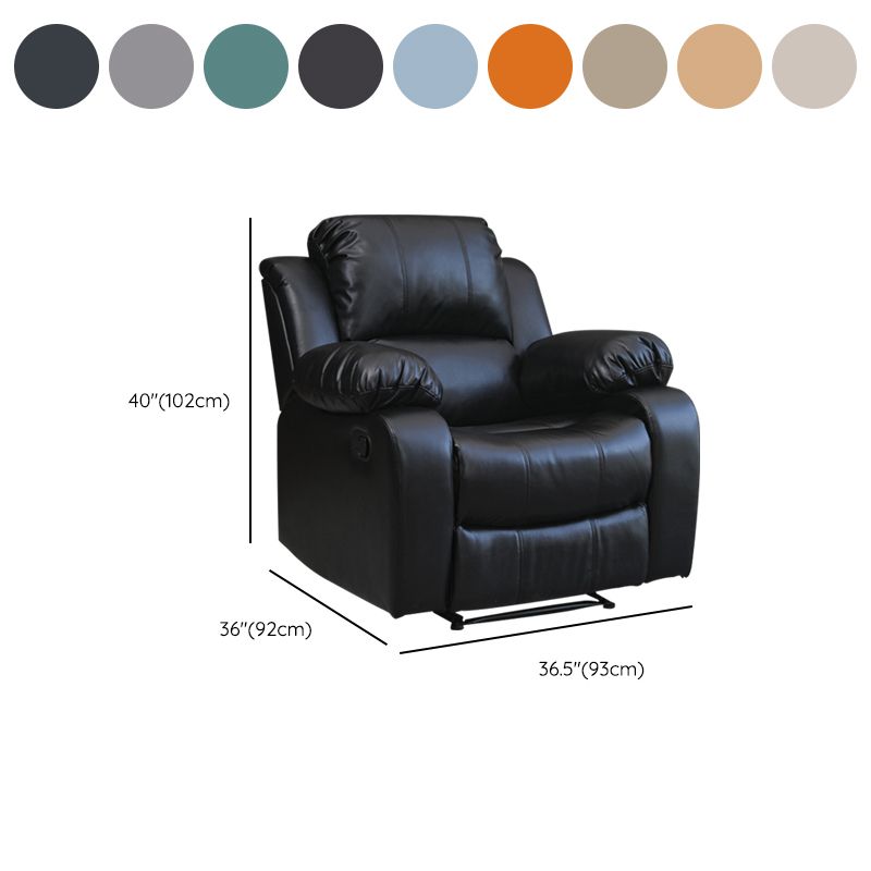 Contemporary Home Theater Recliner Solid Color Metal Rocking Manual-Push Botton