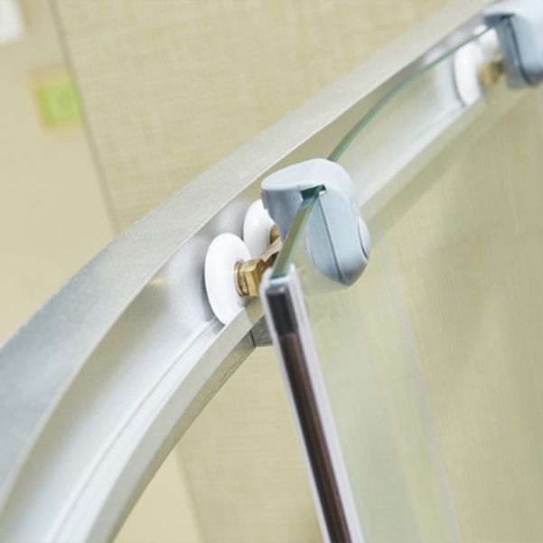 Double Sliding Shower Kit Rounded Shower Kit with Fixed Panel