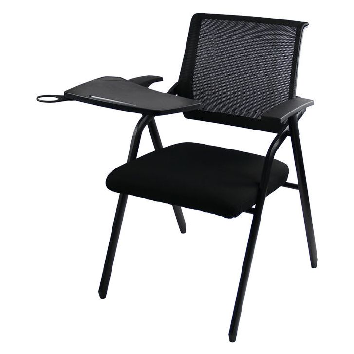 Black Metal Frame Modern Conference Chair Mid Back Computer Office Chair with Arms