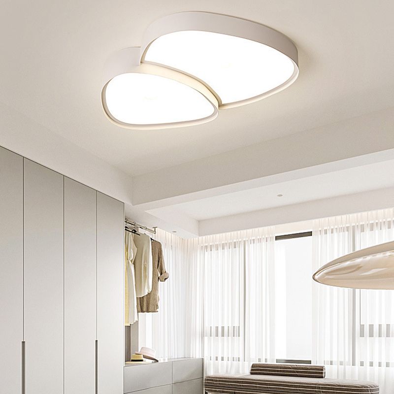 2/3-Light White Modernism Flush Mount Lighting LED Statement Ceiling Light for Foyer