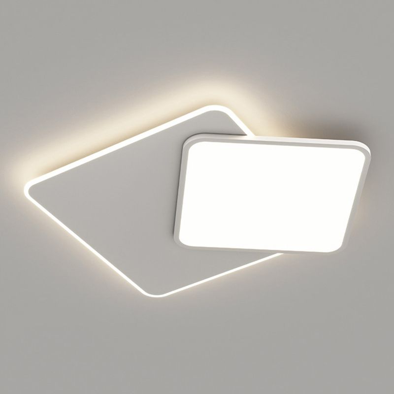 LED White Ceiling Light Modern Square Flush Mount Lighting for Foyer