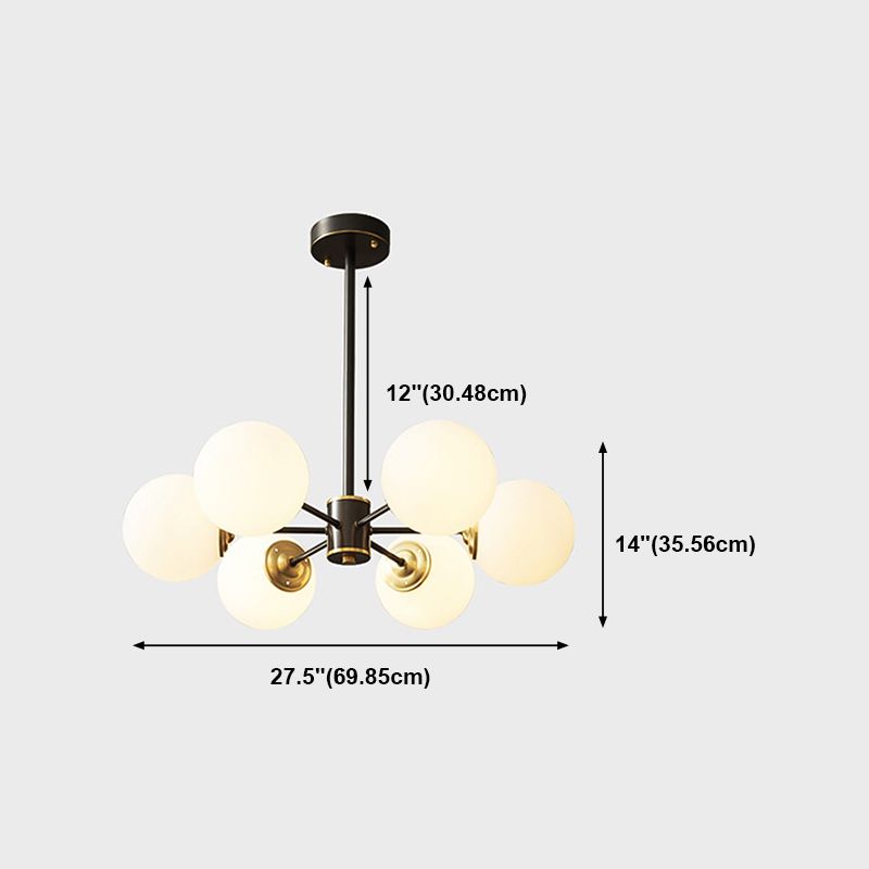 Spherical Shape Hanging Chandelier Modern Style Glass Multi Light Hanging Lamp for Bedroom