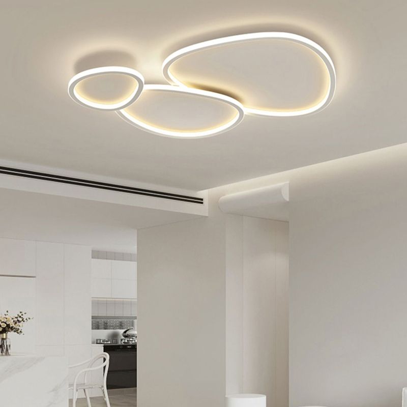 Multi Lights Ceiling Lamp Modern LED Ceiling Mount Light with Silica Gel Shade for Bedroom