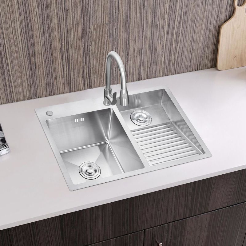 Modern Kitchen Sink Stainless Steel Double Sink with Accessories and Faucet Workstation