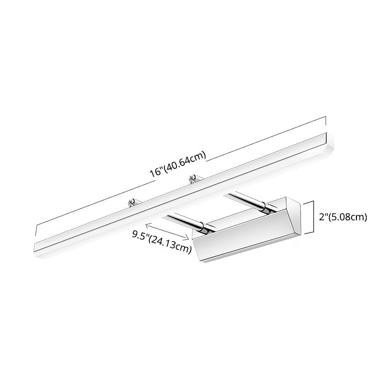 Lampada a parete estendibile a LED lineare argento in stile murale in acciaio inossidabile in stile moderno con tonalità acrilica