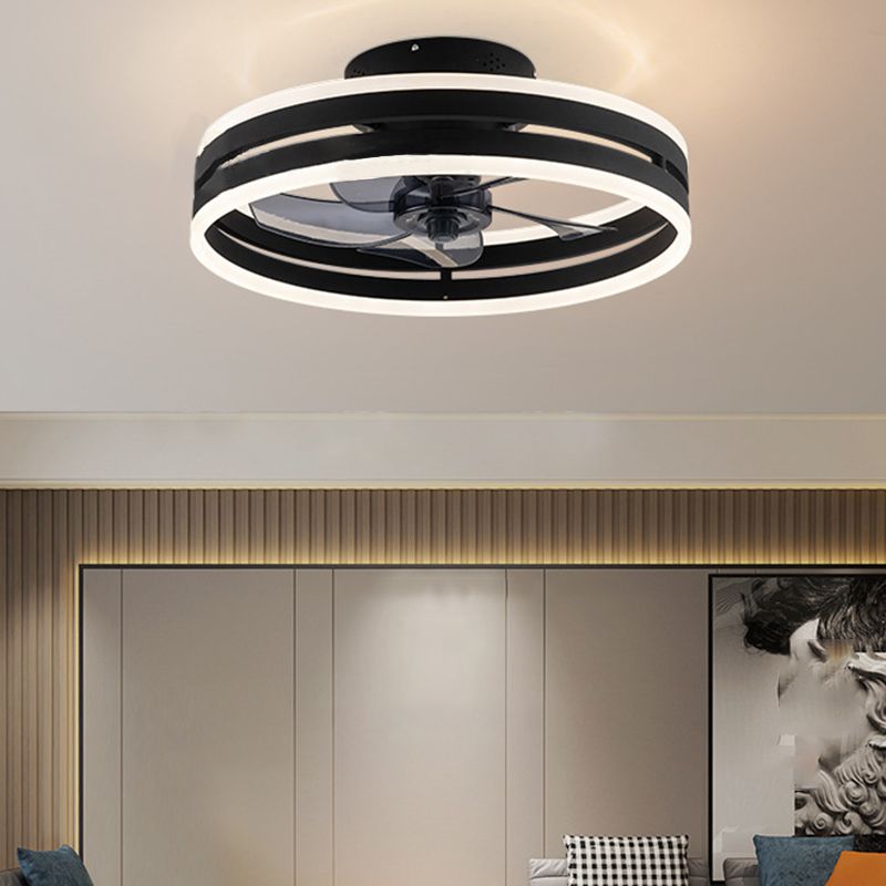 Metal Round Shape Ceiling Fans Light Modern Style Multi-Lights Ceiling Fan Light