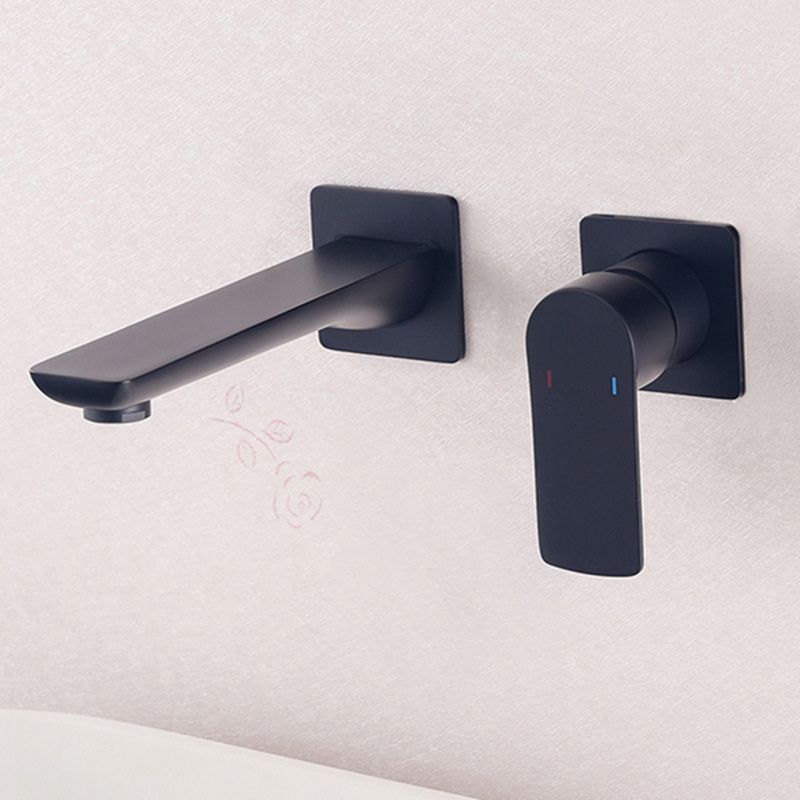 2 Holes Faucet Glam Style Wall Mounted Faucet with Single Lever Handle