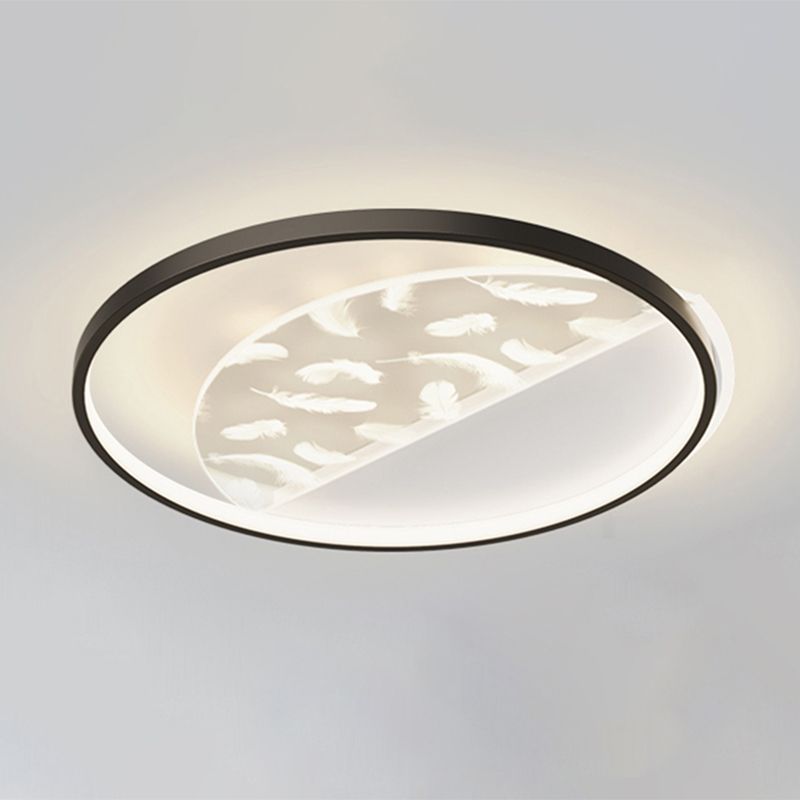 Aluminium Black LED Mont semi-chasseur dans le plafond intérieur de style concis moderne avec une teinte acrylique