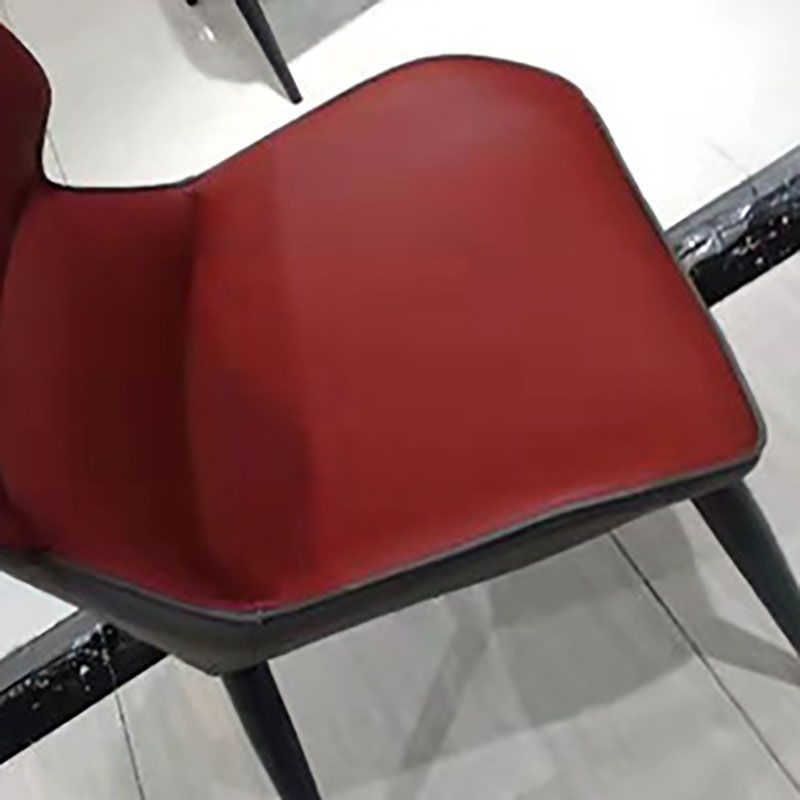 Industrial Design Armless Faux Leather Side Chair Wingback Side Chair