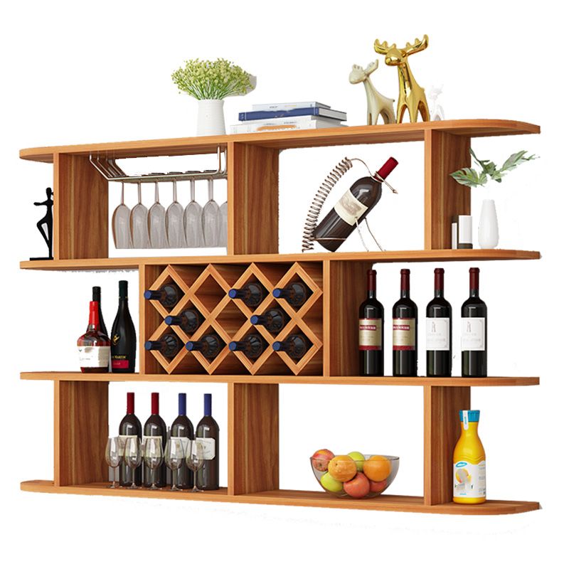 Modern Hanging Wine Bottle Holder Wooden Kitchen Wine Rack Bottle