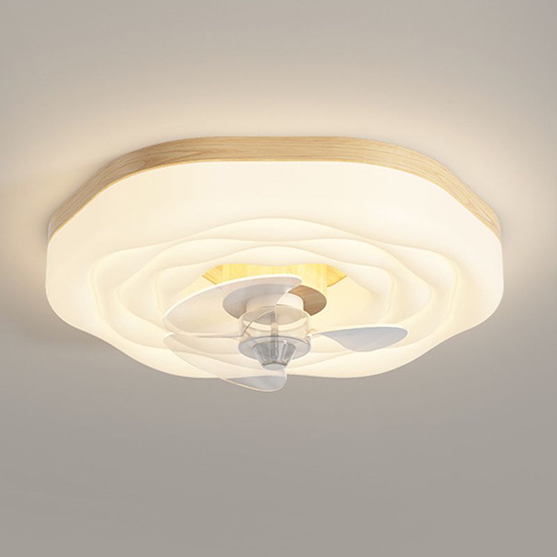 Modernism Single Beige/White Ceiling Fan Lamp LED Acrylic Ceiling Fan Light