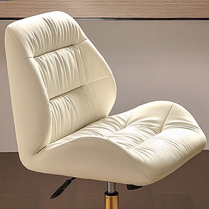 Contemporary Tufted Swivel Chair Faux Leather Task Mid-Back Chair