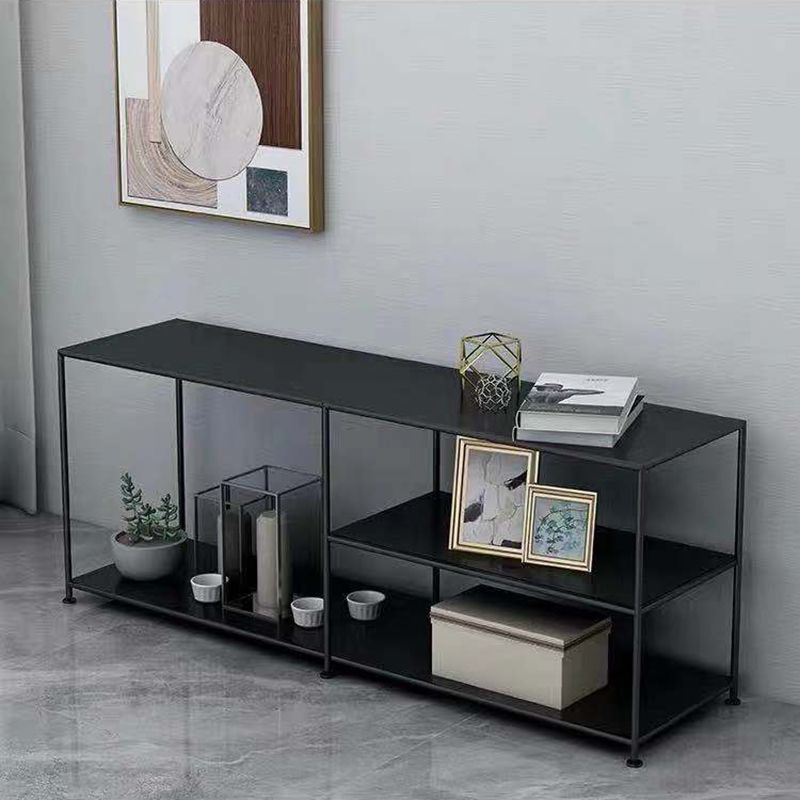 Industrial Metal TV Media Stand Open Shelving TV Stand Console