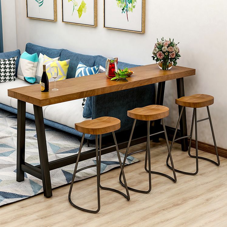 Industrial Dining Table Wooden Bar Counter Table for Kitchen