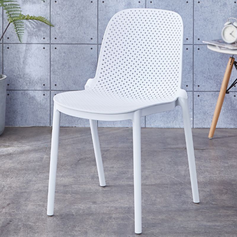 Dining Room Stacking Dining Chair Contemporary Style Plastic Side Chair