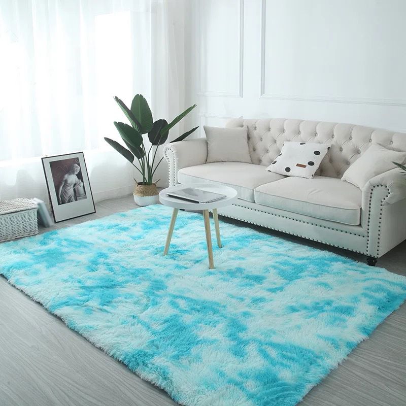 Plain Shag Carpet Polyester Indoor Rug Non-Slip Backing Rug for Bedroom Decoration