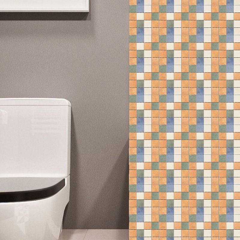 Orange Bohemian Wallpaper Panels 6.5-sq ft Mosaic Tile Stick Wall Decor for Washroom