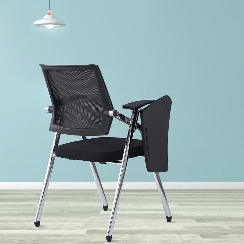 Metal Frame Modern Conference Chair Mid-back Computer Office Chair with Fixed Arms