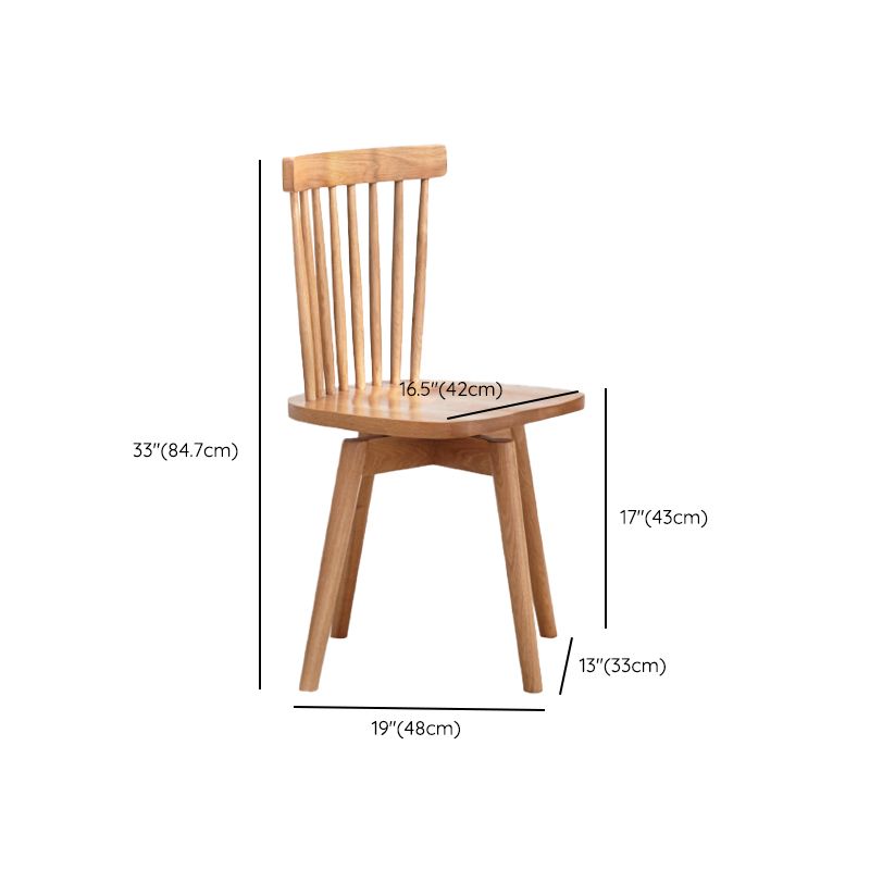 Contemporary Slat Back Wood Swivel Armless Dining Chairs(Set of 1/2/4/6/8)