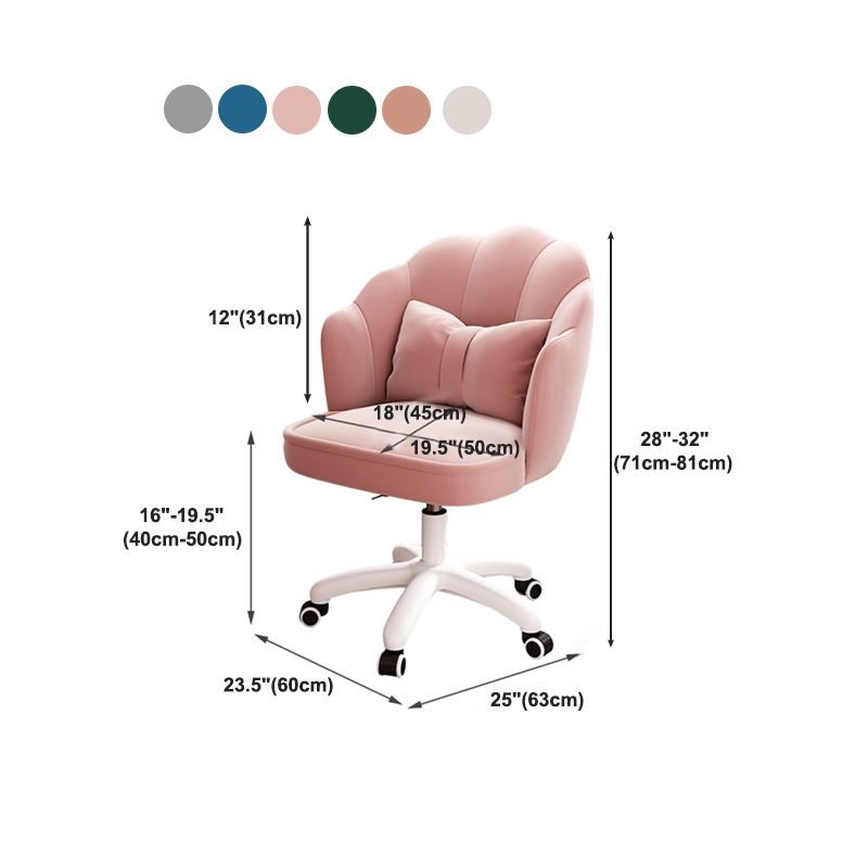 Modern Velvet Computer Desk Chair Armless Upholstered Office Chair